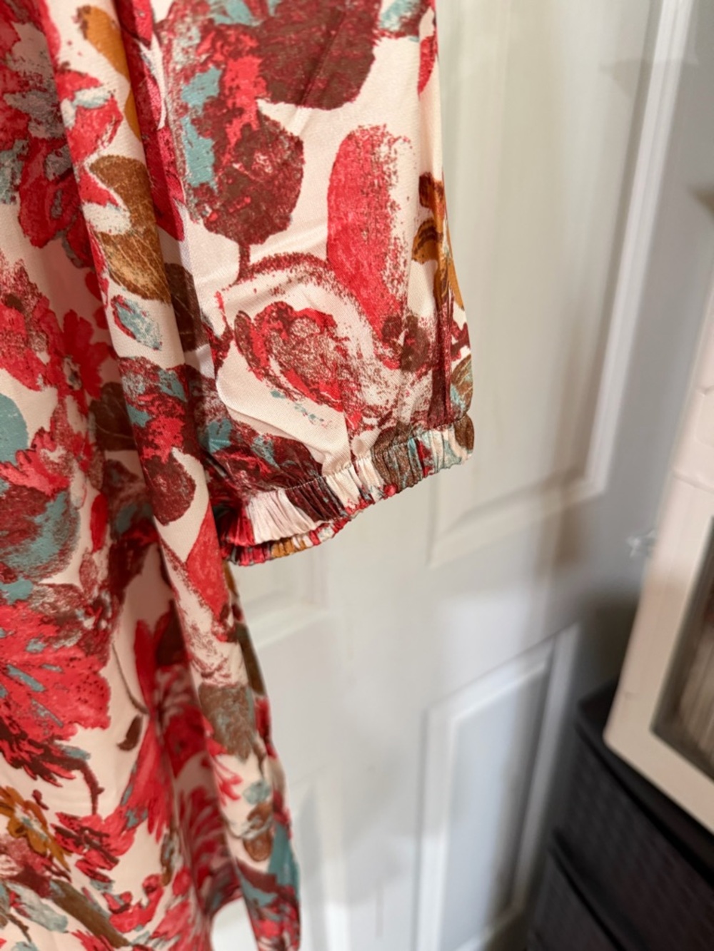 Floral Button-Up Tunic and Pants Set in Coral Floral - Picture 7 of 11